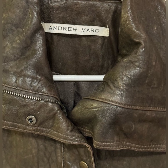 Andrew Marc Vintage 100% Leather Cropped Moto Jacket Unisex Size XS - Picture 2 of 15
